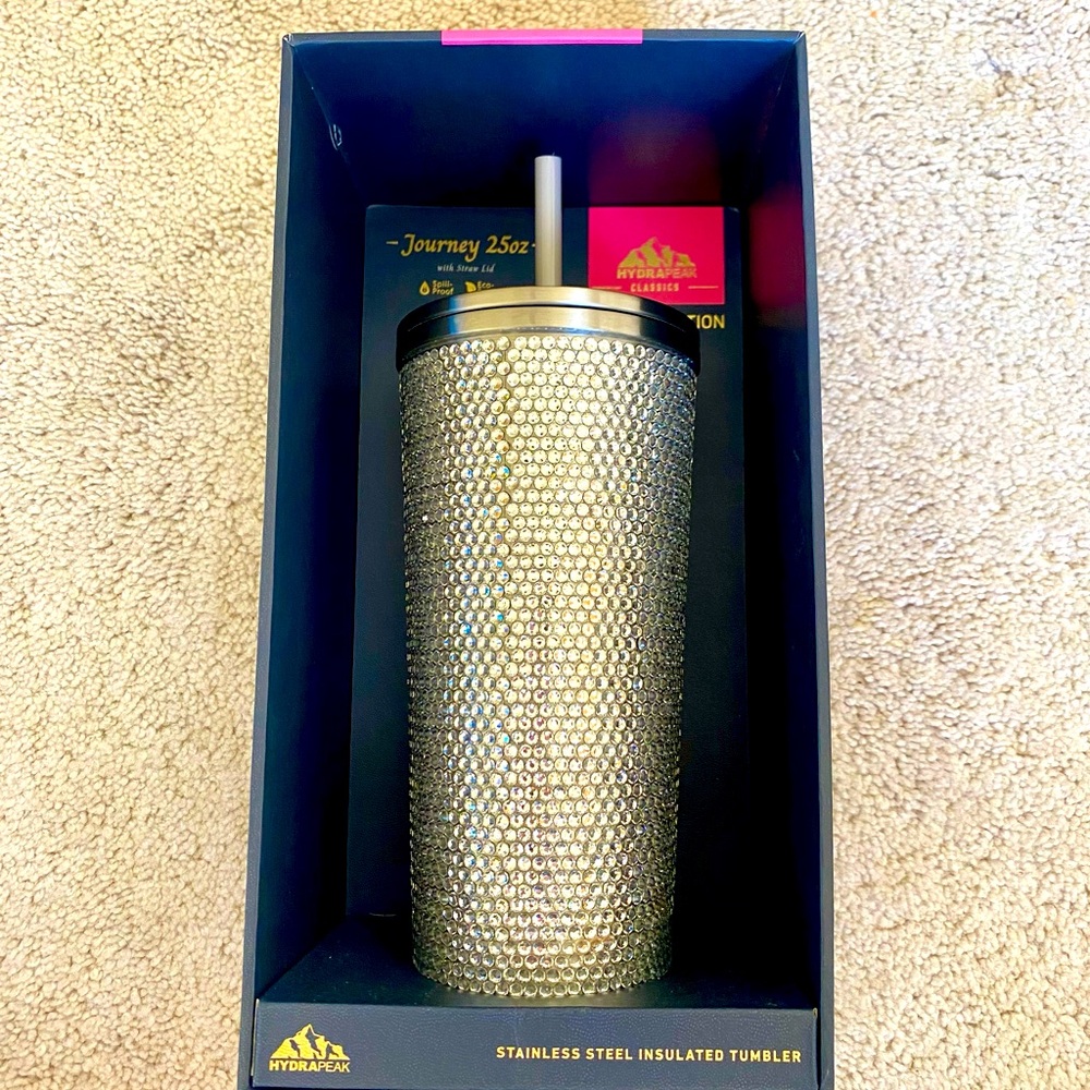 Hydrapeak silver rhinestone tumbler 25 oz
